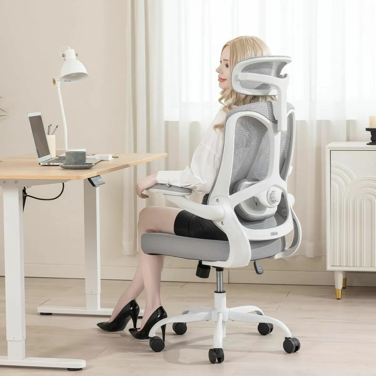 Ergonomic Office Chair Adjustable Headrest Desk - Image 4