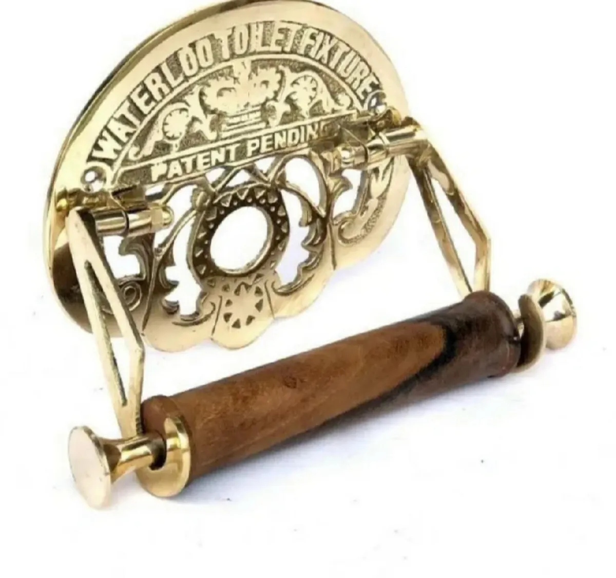 Solid Brass Retro Style Toilet Roll Holder NEW - Image 1