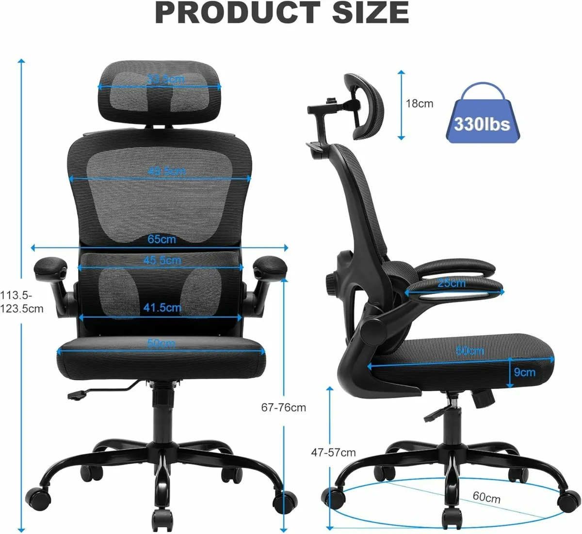 Ergonomic Office Chair Adjustable Lumbar Support - Image 3