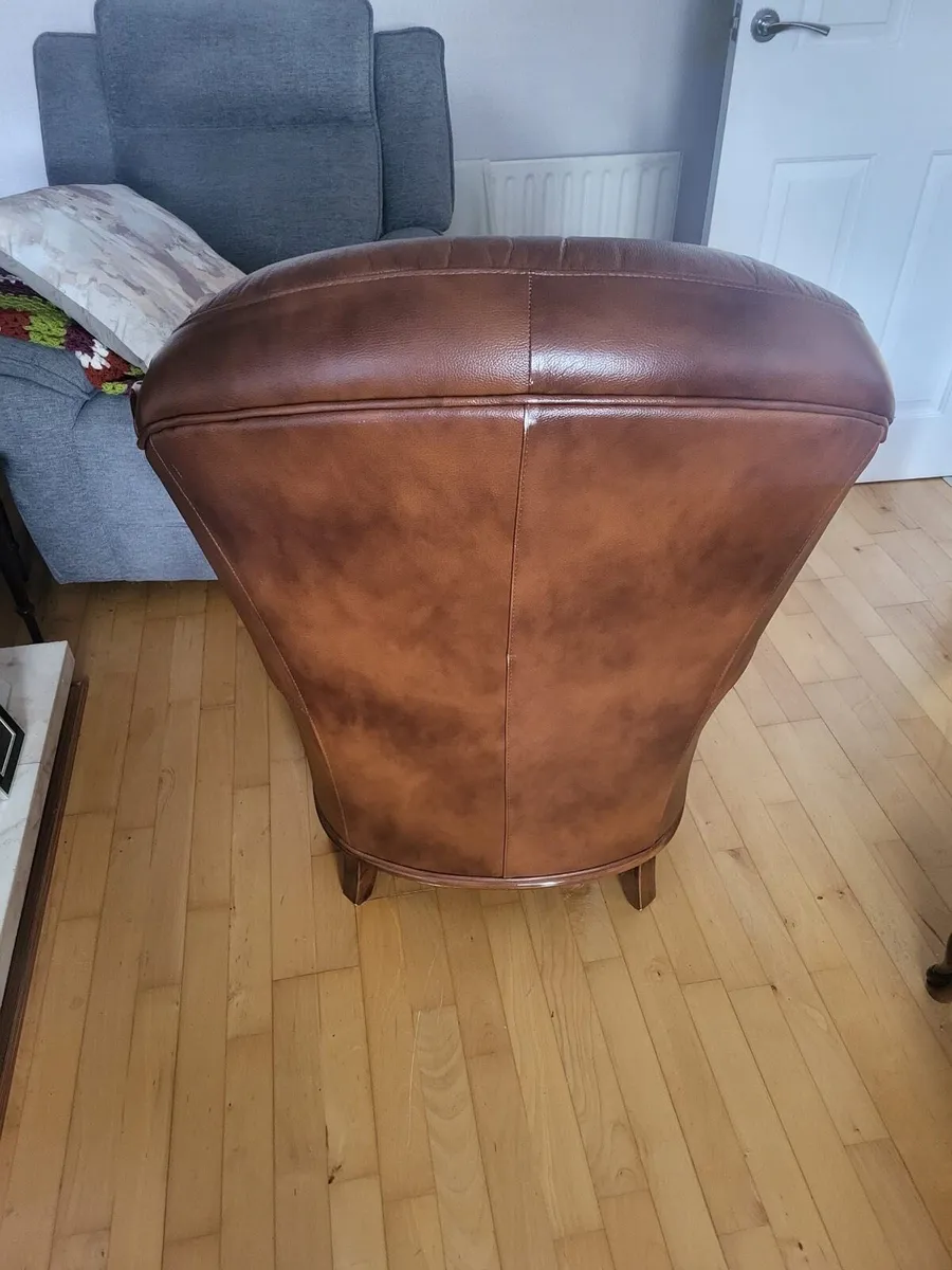 Italian leather arm chair - Image 3