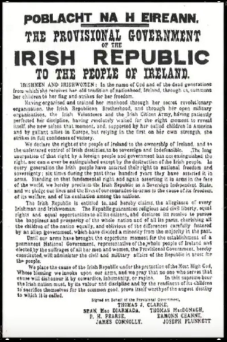Irish Proclamation 1916 Metal Sign NEW
