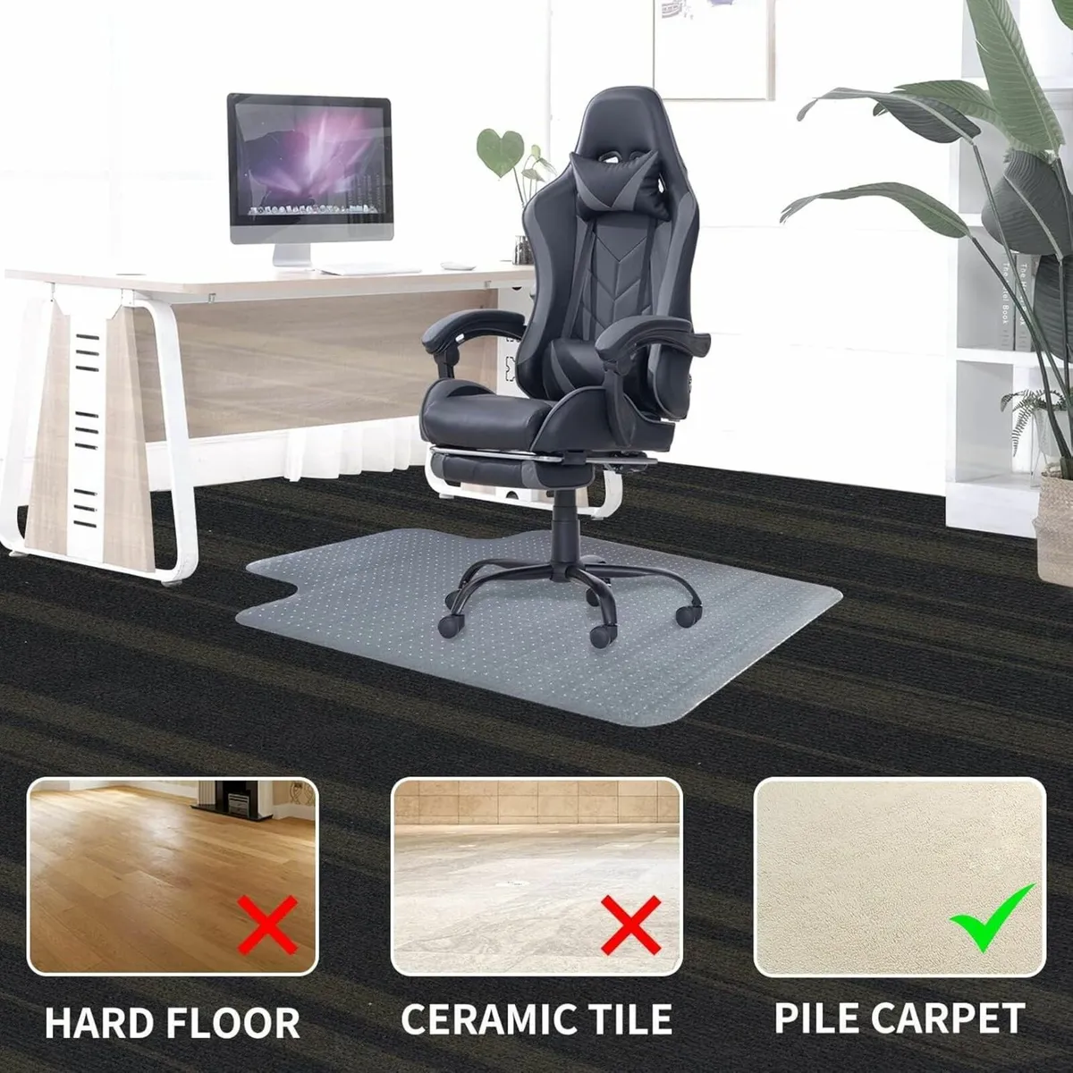 Office Chair Mat Carpeted Floors 120x90 cm Rug - Image 3