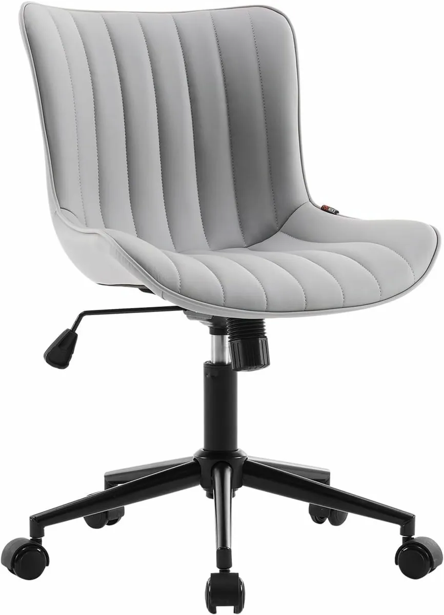 Home Office Chair Swivel Armless Desk Upholstered - Image 2