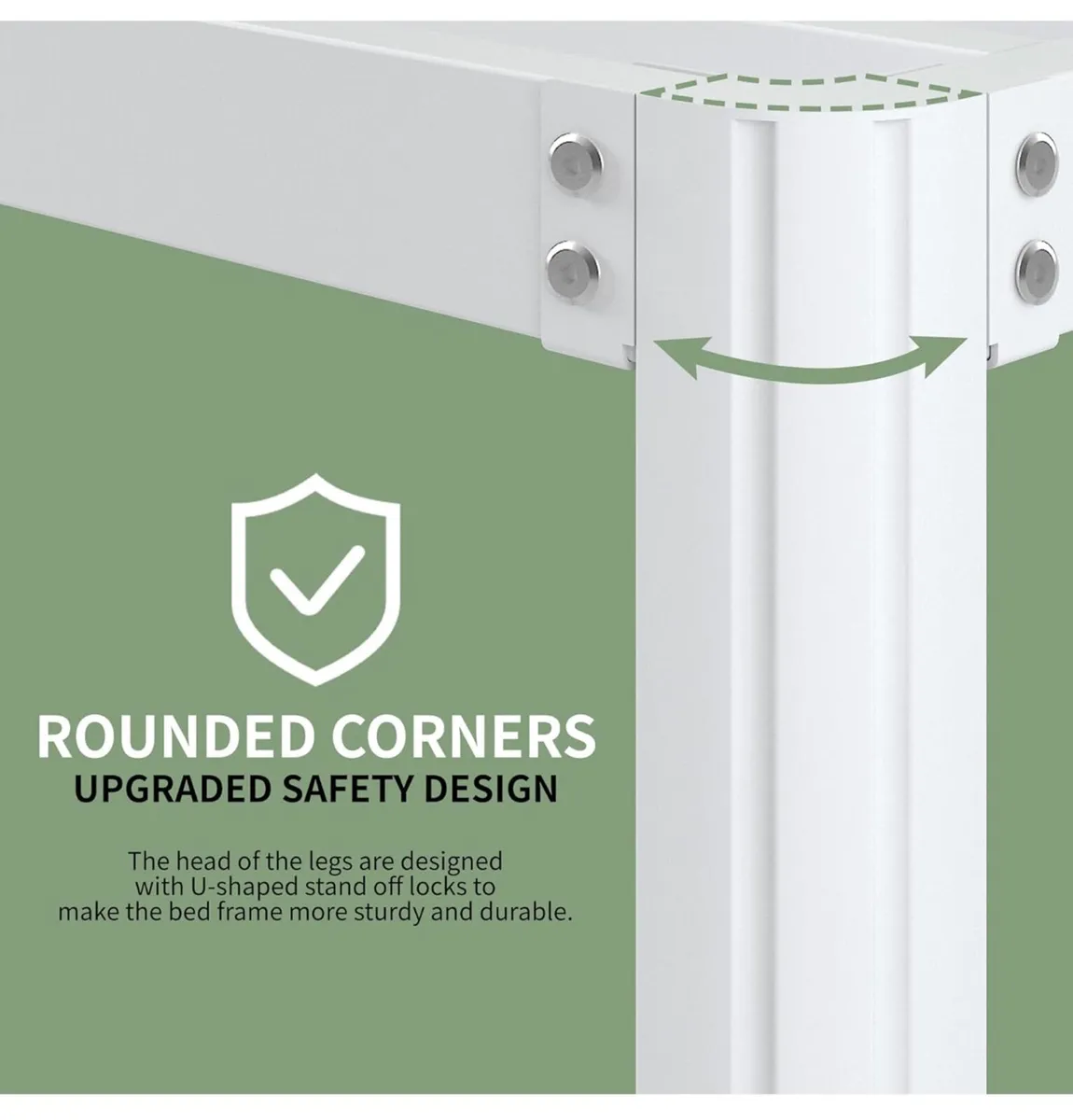 High White King Size Bed Frame 5ft with Rounded Co - Image 4