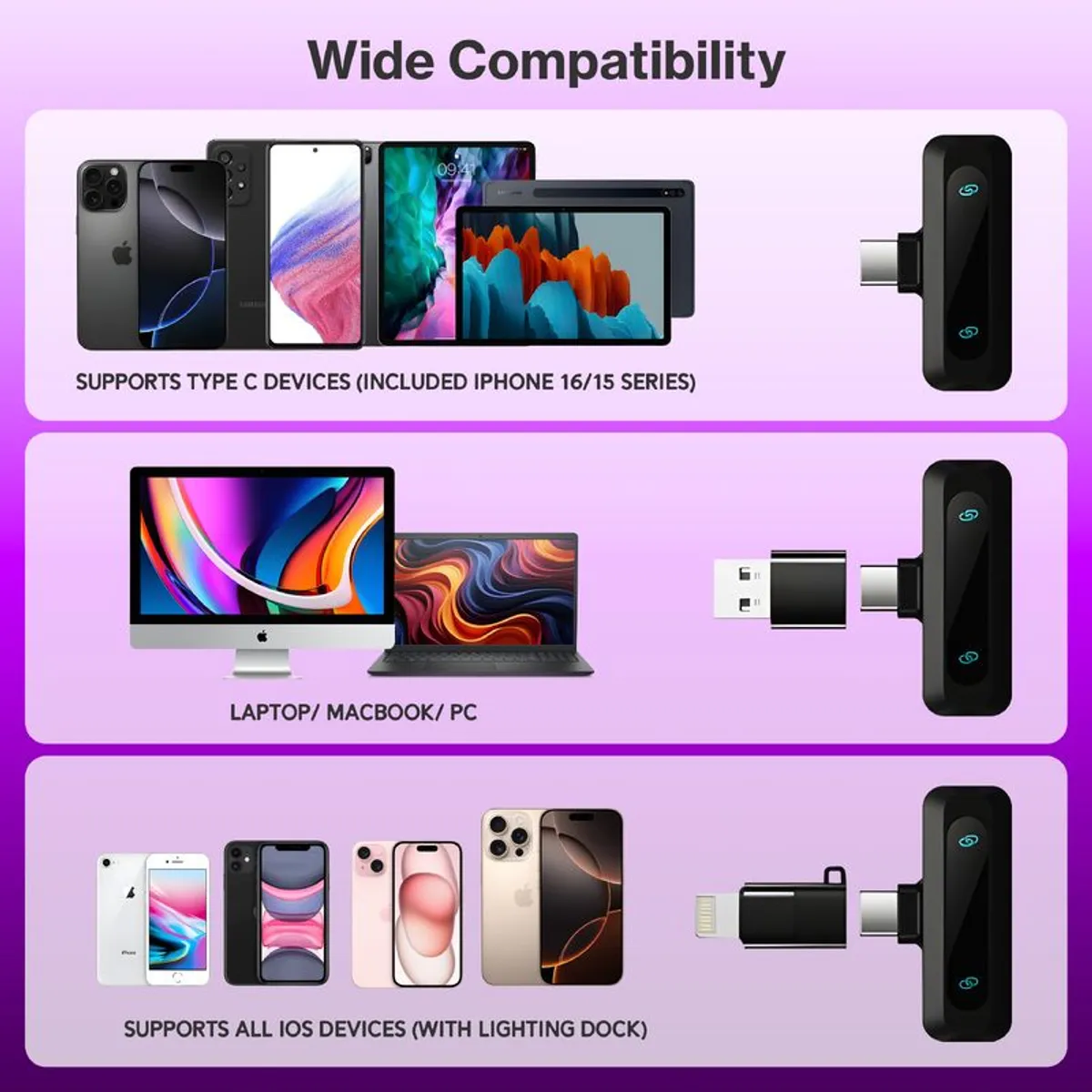 Wireless Mini Microphone for iPhone, Android - Image 2