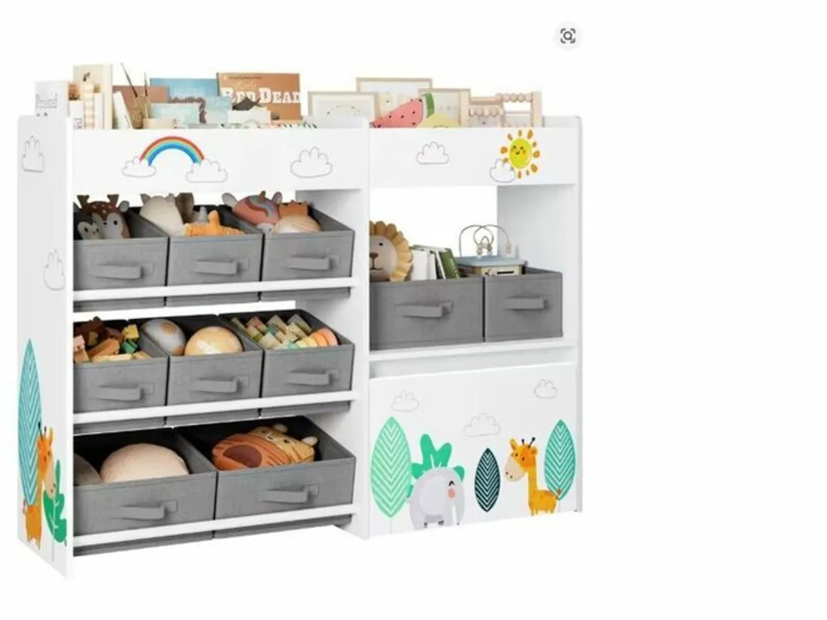 Kids Toy Storage Organiser Bookcase Shelf - Image 1