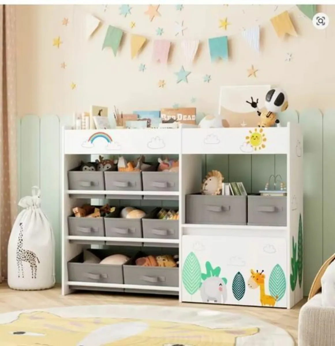 Kids Toy Storage Organiser Bookcase Shelf - Image 2