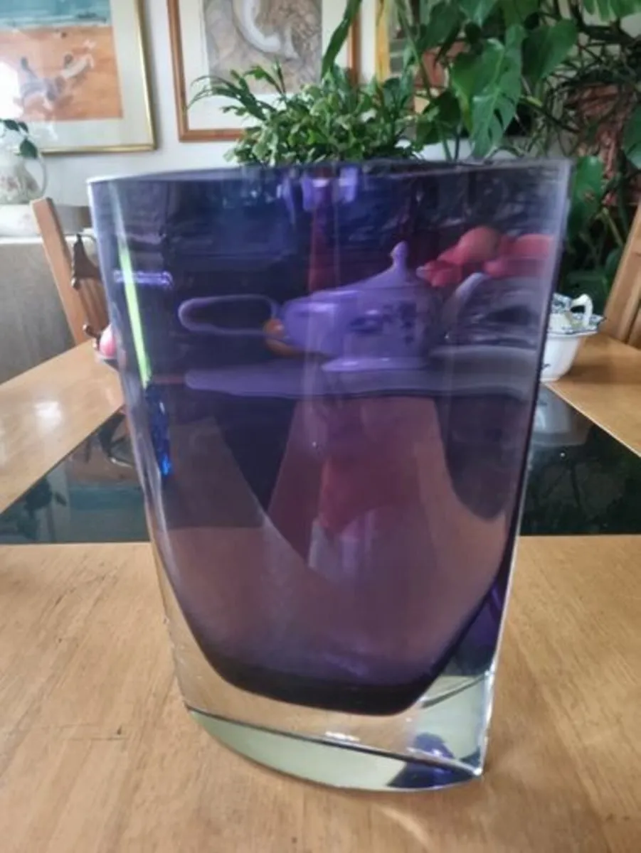 Flat vase Polish art glass - Krosno - Image 3