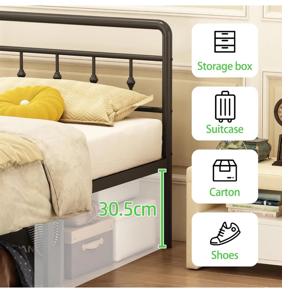 King Size Bed Frame with Victorian Headboard and F - Image 4