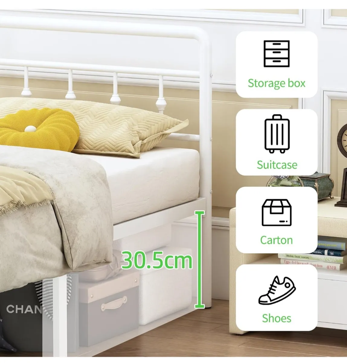 King Size Bed Frame with Victorian Headboard and F - Image 2