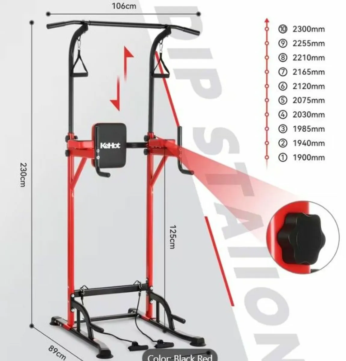 6-in-1 Adjustable Pull Up Bar Stand Heavy Duty wit - Image 3