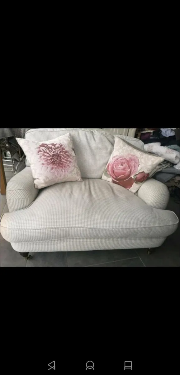 Laura Ashley 2 Seater Couch C/W Front Brass Castor - Image 1