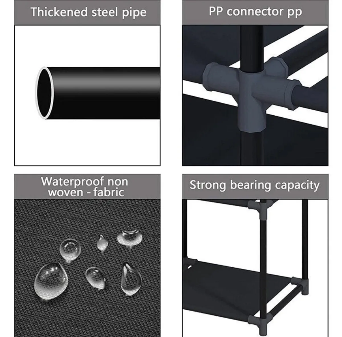 Metal Clothes Rail Rack With Shelves - Image 4