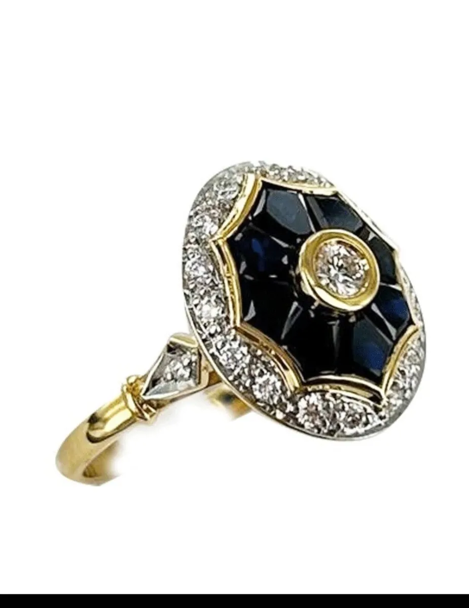 18 k diamond and sapphire - Image 2