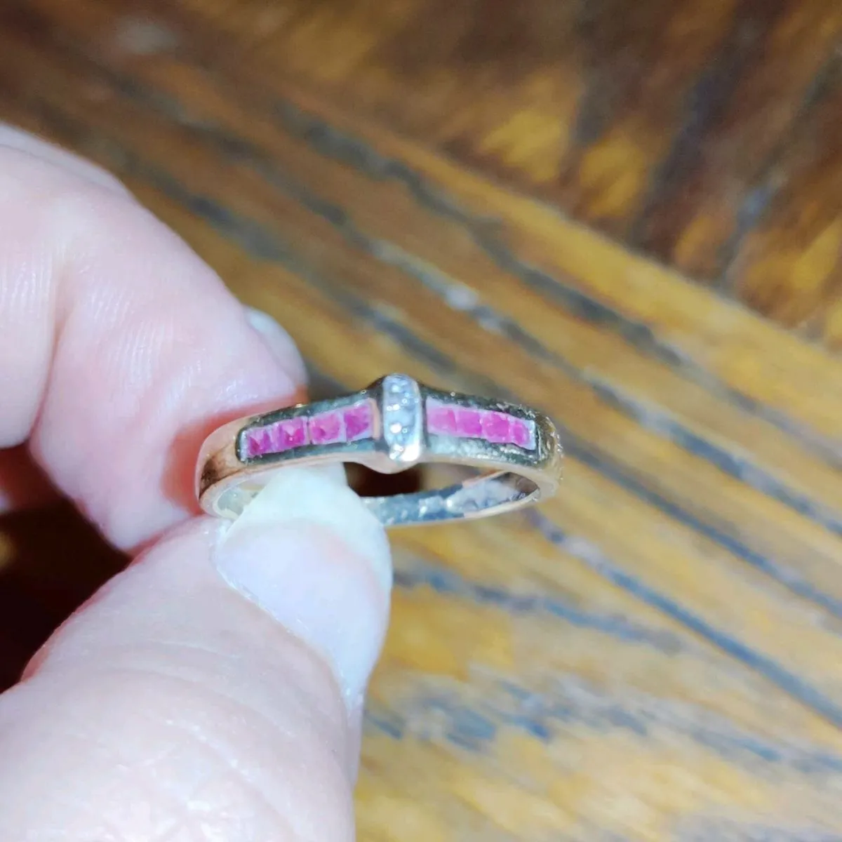 DIAMOND & RUBIES, 9CT White Gold New Eternity Ring - Image 2