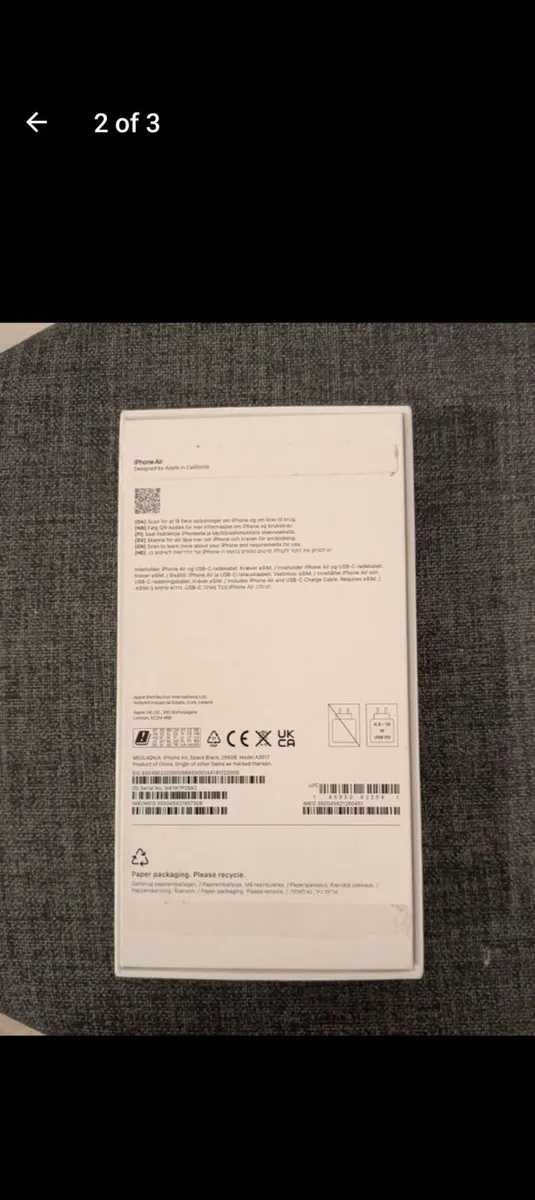 iPhone 17 air Sim free 256 GB as new with box - Image 2