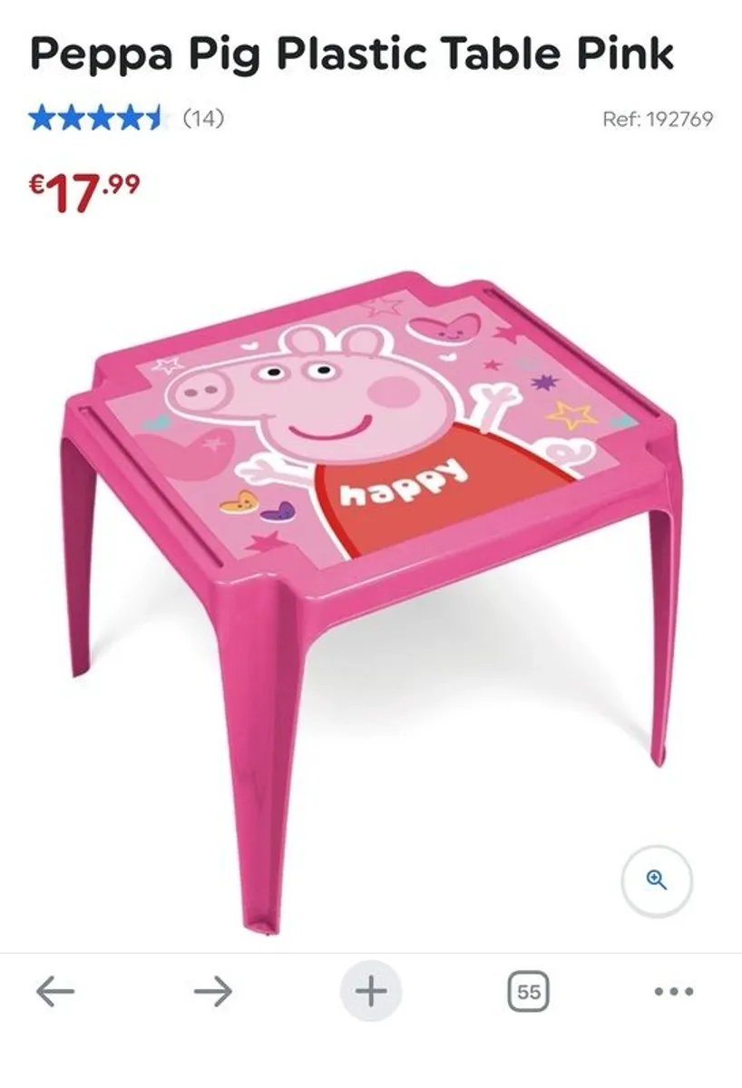 Kids Peppa table & chairs - Image 1