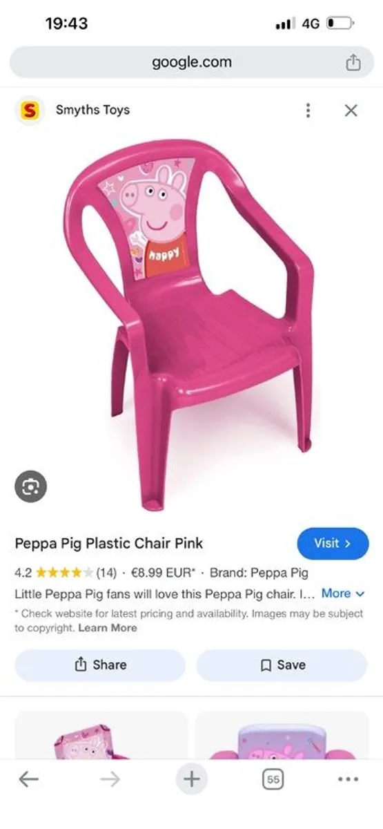 Kids Peppa table & chairs - Image 2
