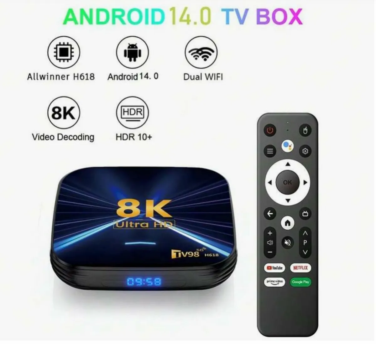 Brand New Android 14 TV Box Google Voice Remote - Image 1