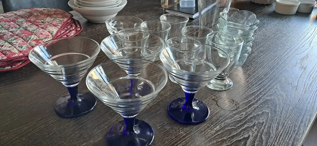 Glasses, Ice cream cups, glass bowls (Danish make) - Image 3