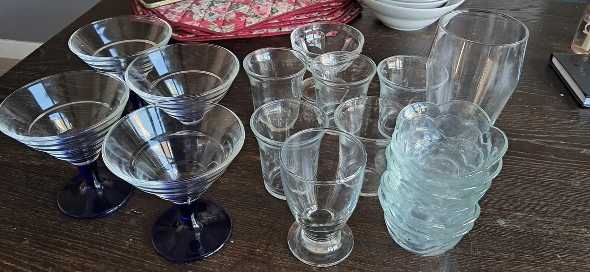 Glasses, Ice cream cups, glass bowls (Danish make) - Image 1
