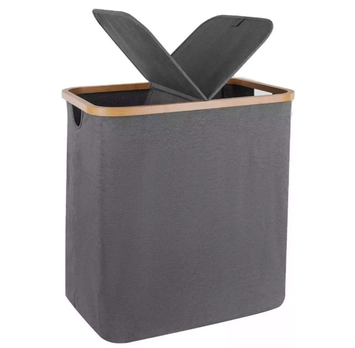 145L Large Laundry Basket Foldable 2 Compartment - Image 4