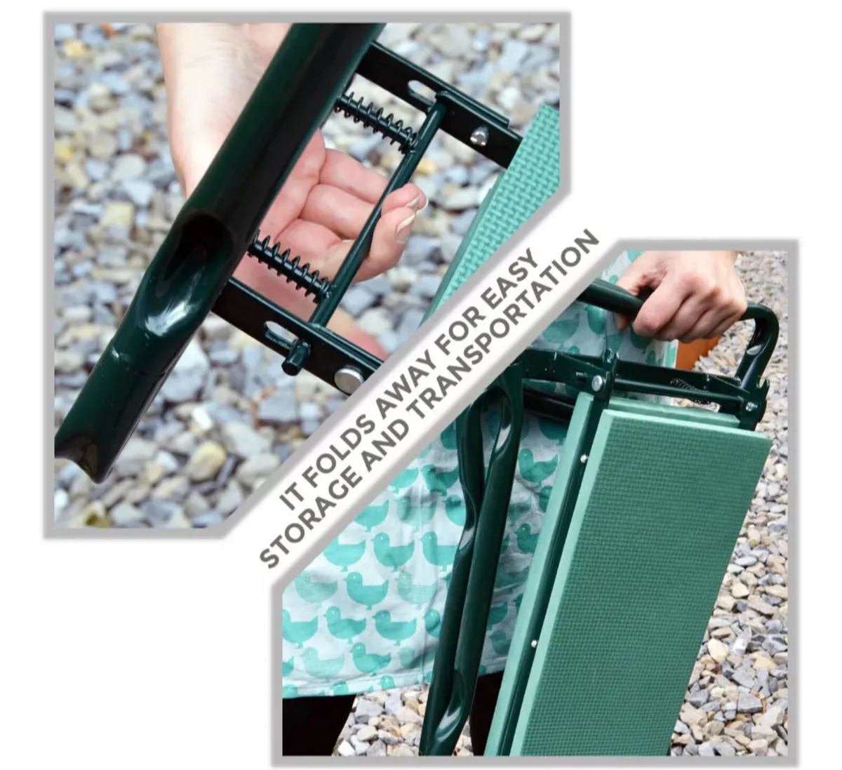 Garden Kneeler Folding Stool with Tool Bag - Image 4