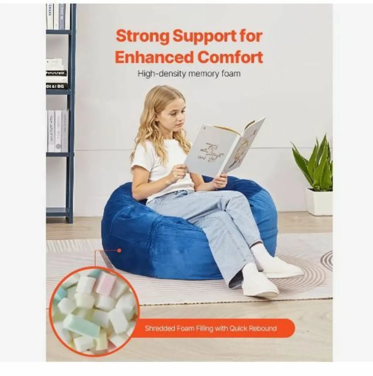 Bean Bag Chair, 3 feet Round Bean Bag Chair - Image 4