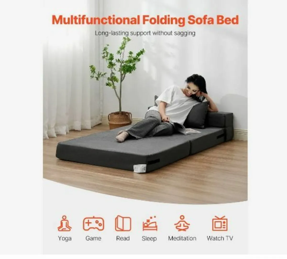 Folding Sofa Bed, 3-in-1 Foldable Couch Bed - Image 3