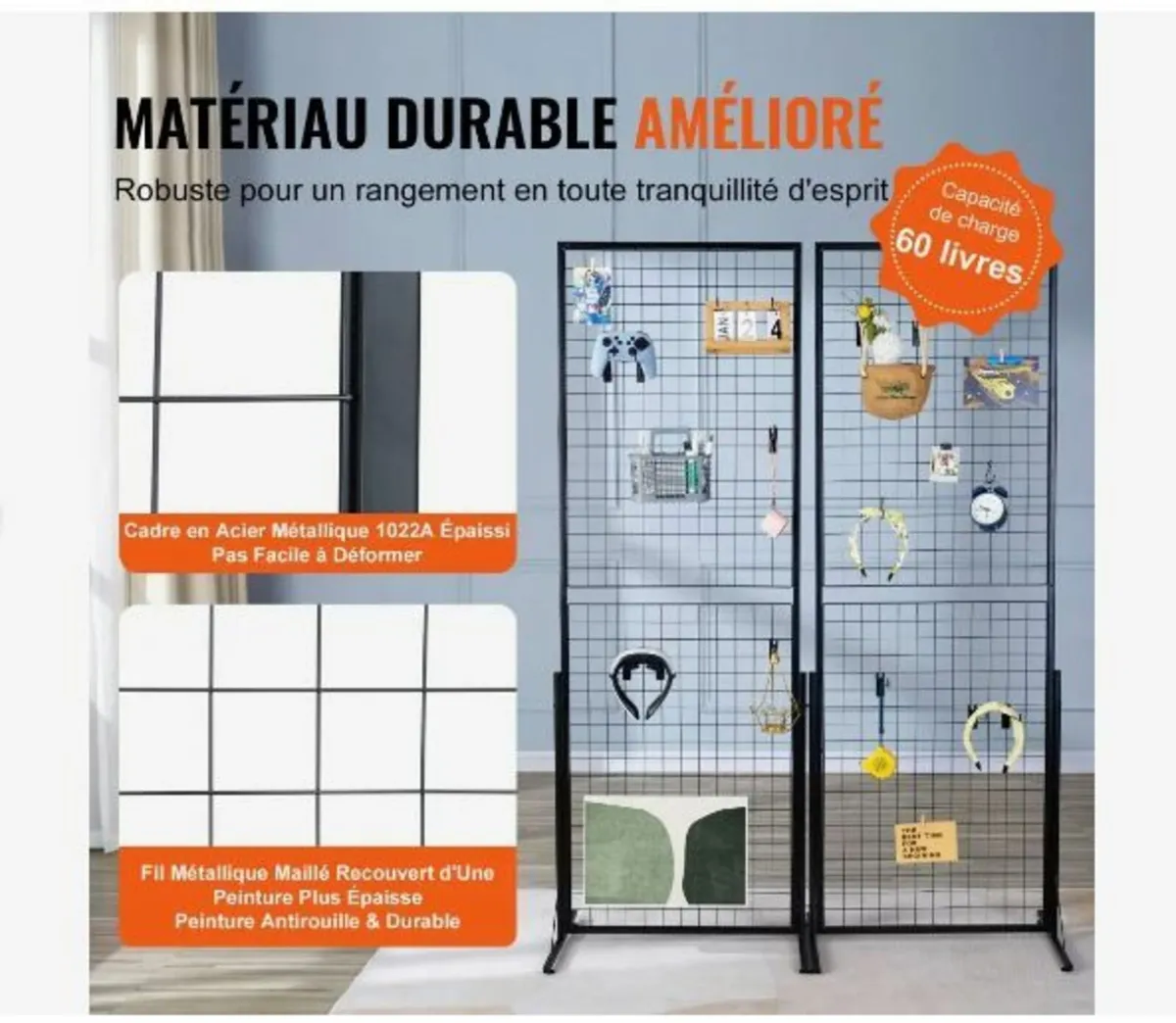 61 x170.7 cm Grid Wall Panels Tower - Image 3