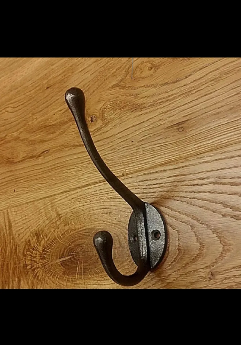 6 x Cast Iron Coat Hooks Vintage Retro Style - Image 1