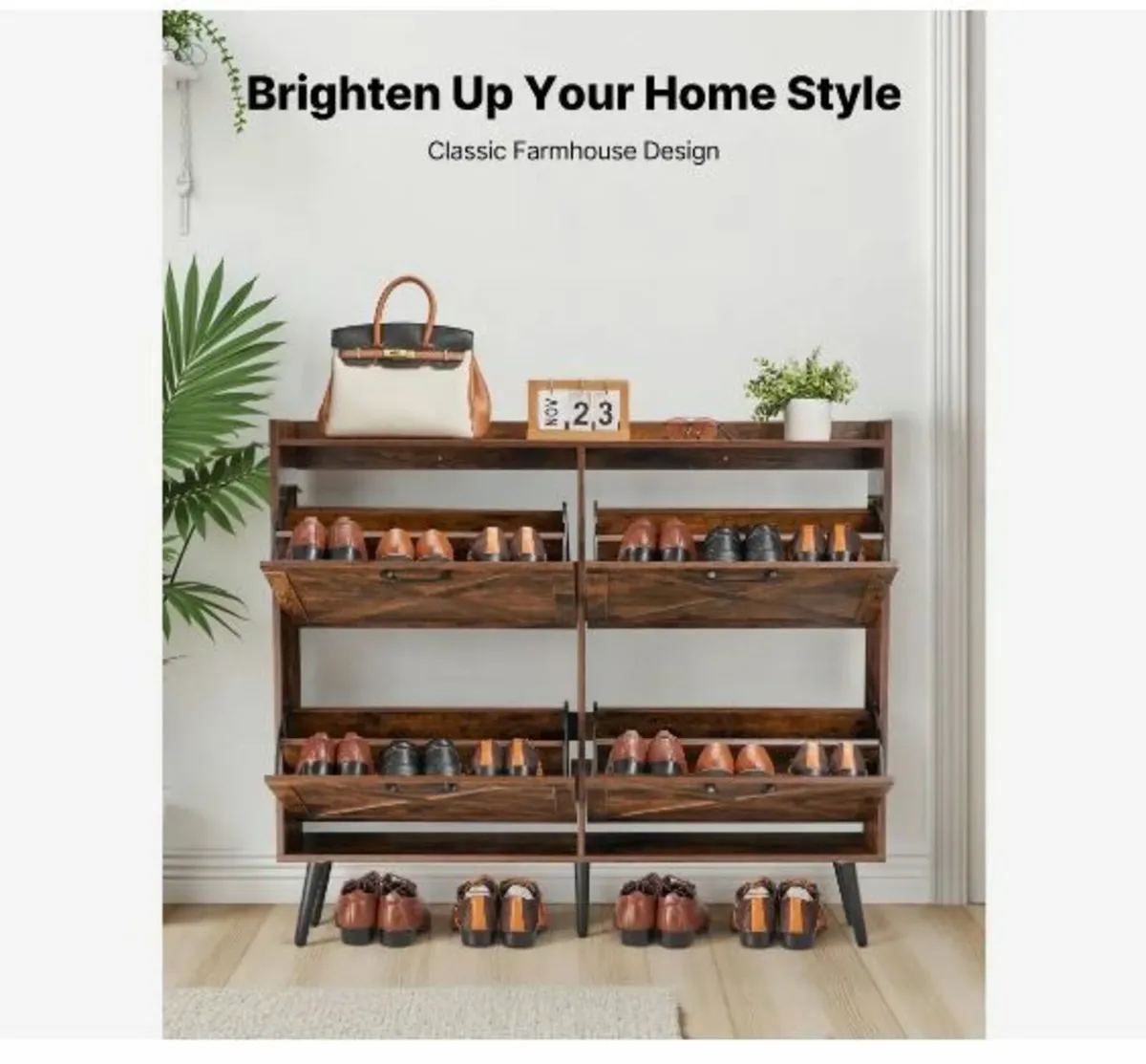 Shoe Cabinet with 4 Flip Drawers - Image 2