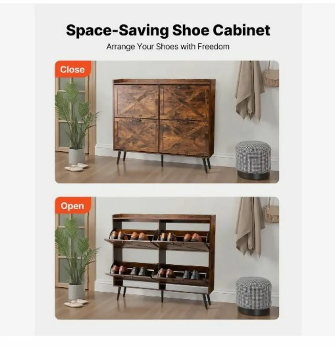 Shoe Cabinet with 4 Flip Drawers - Image 4