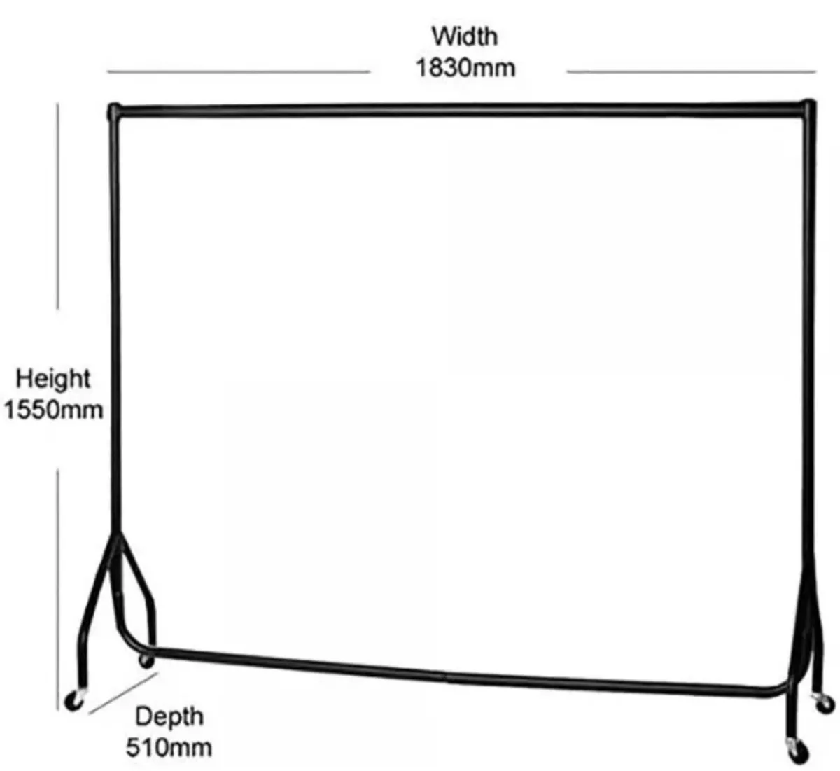 NEW 6ft Heavy Duty Clothes Rail 95kg capacity - Image 1