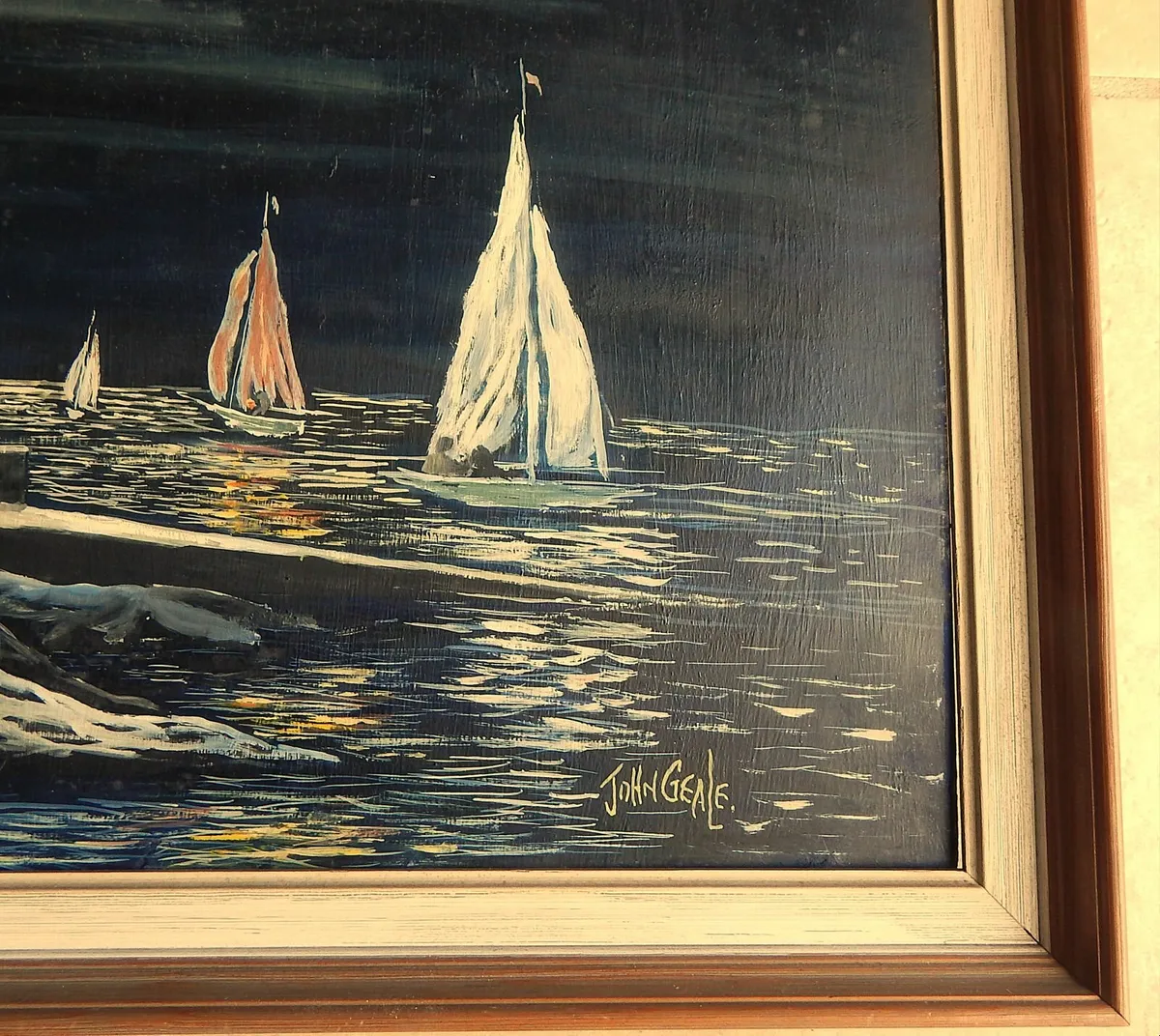 Large Signed Oil on Board Painting by John Geale - Image 2