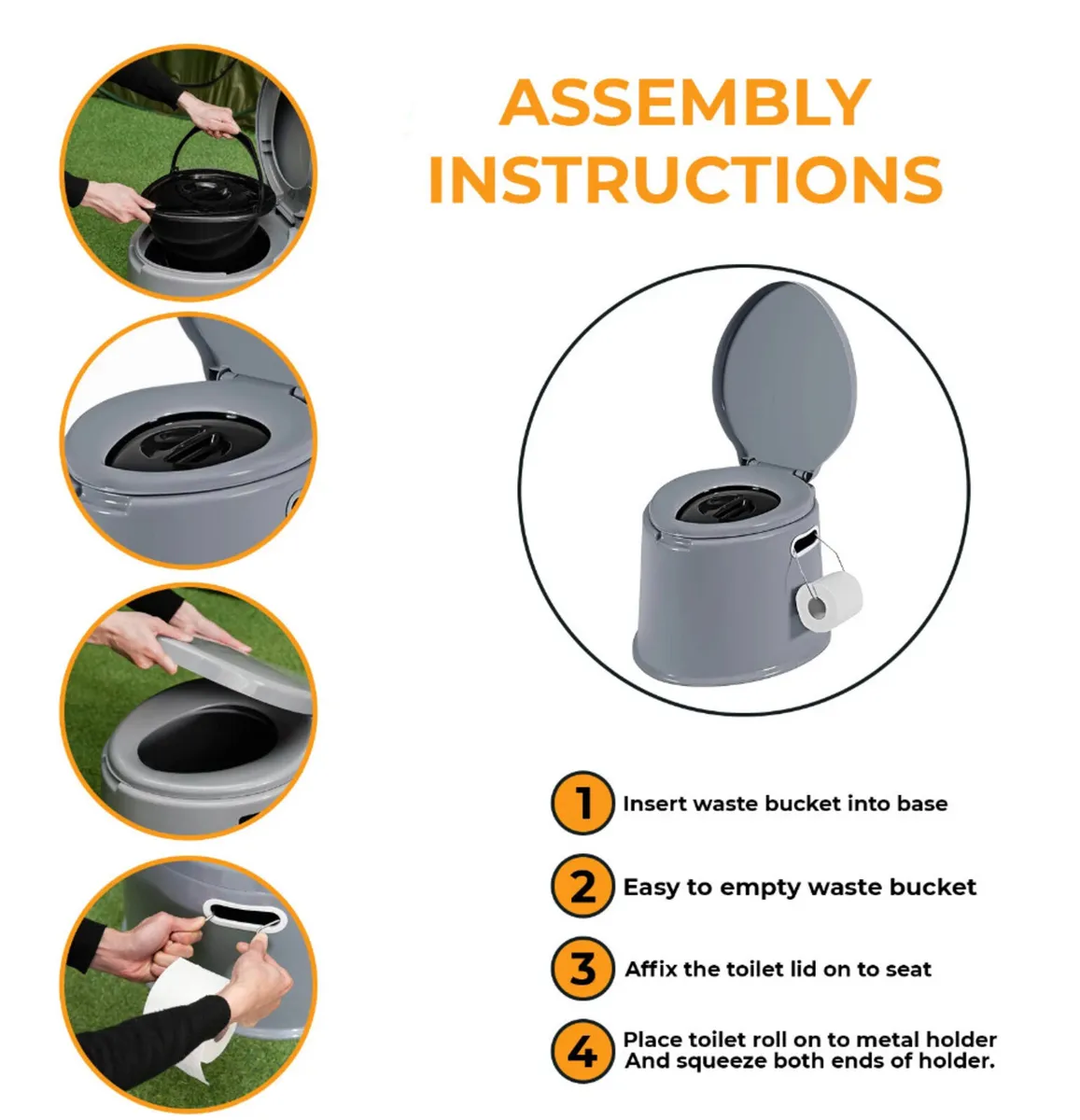 6 Litre Portable Camping Toilet Adult Size - Image 4