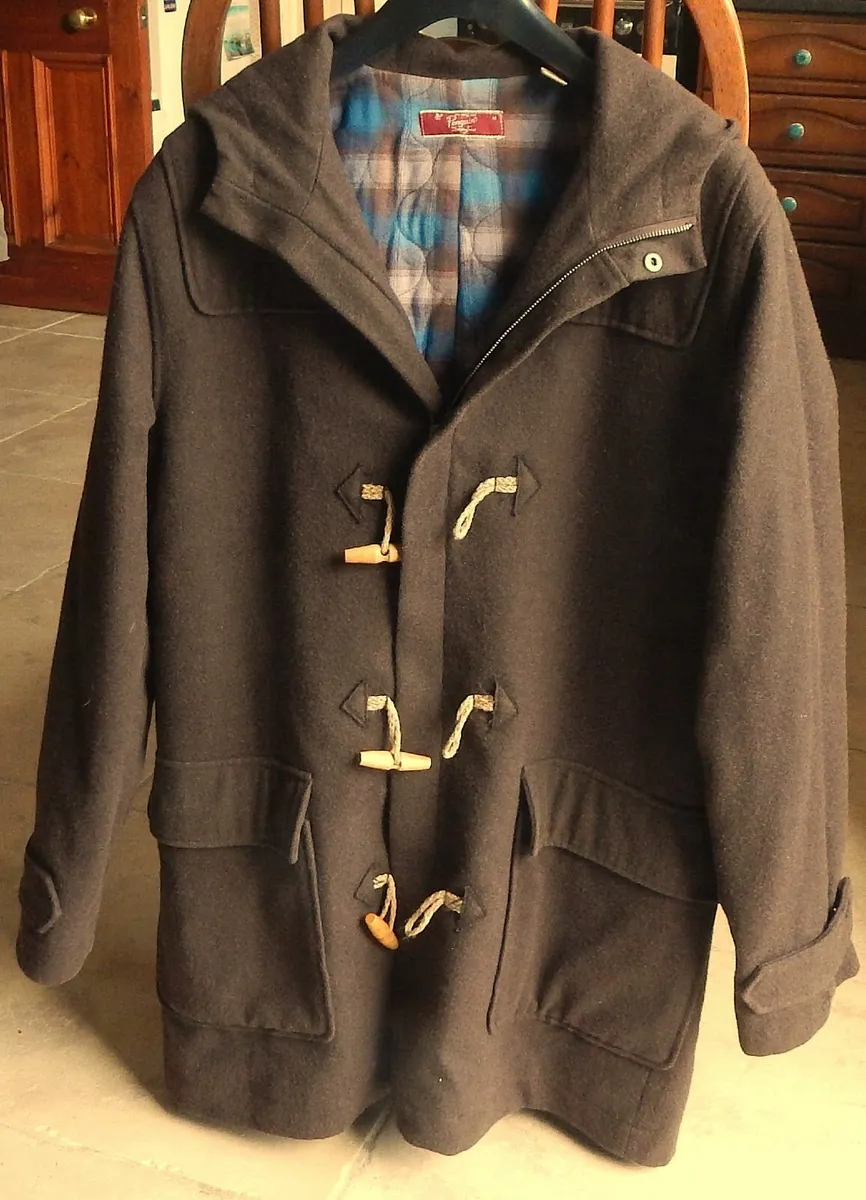 Gents Brown Duffle Coat with Zip & Toggles - Image 4