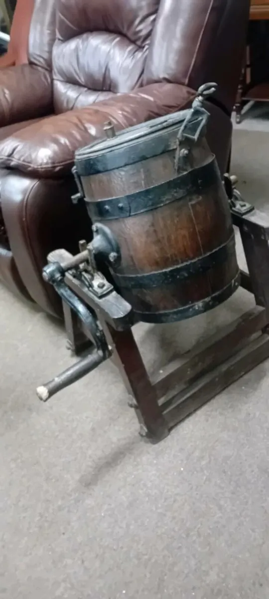 Antiue Oak Butter Churn - Image 1