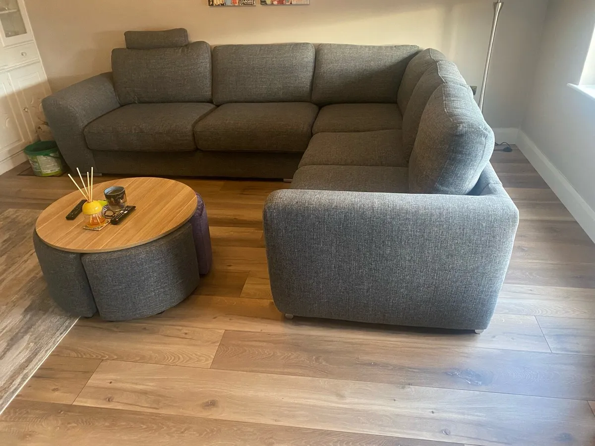 Grey L shape couch - Image 2
