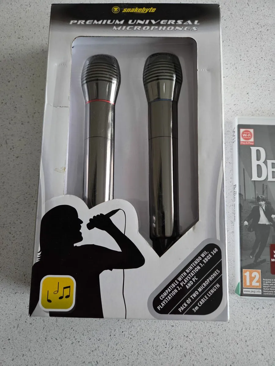 Microphones for Karaoke with Beatles Wii CD - Image 1