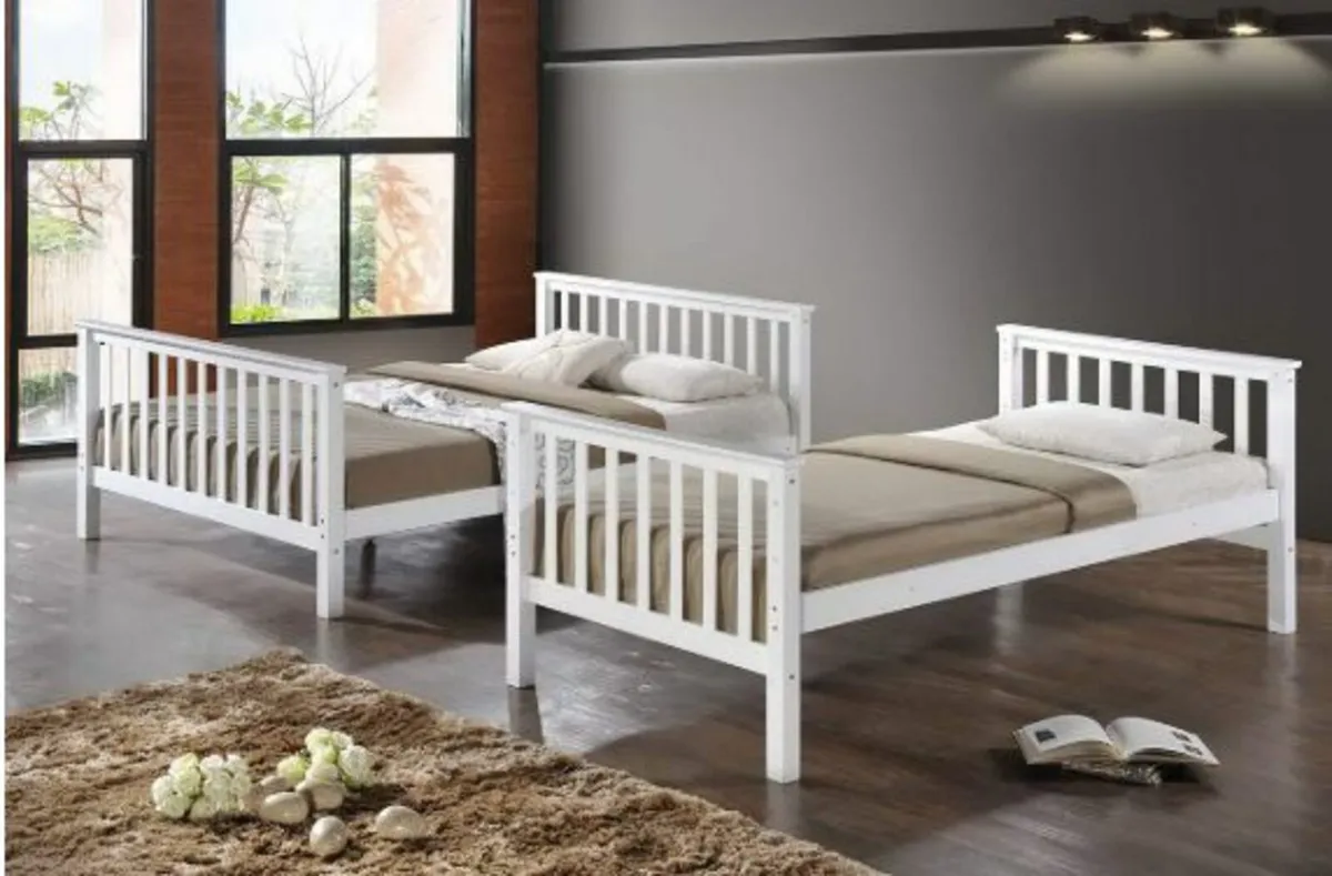 Triple Bunk Bed - Wood - White - Image 3