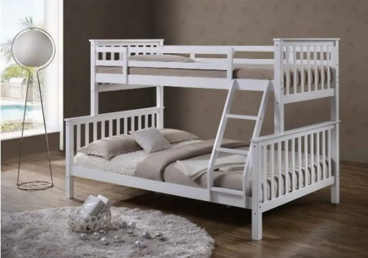 Triple Bunk Bed - Wood - White - Image 2