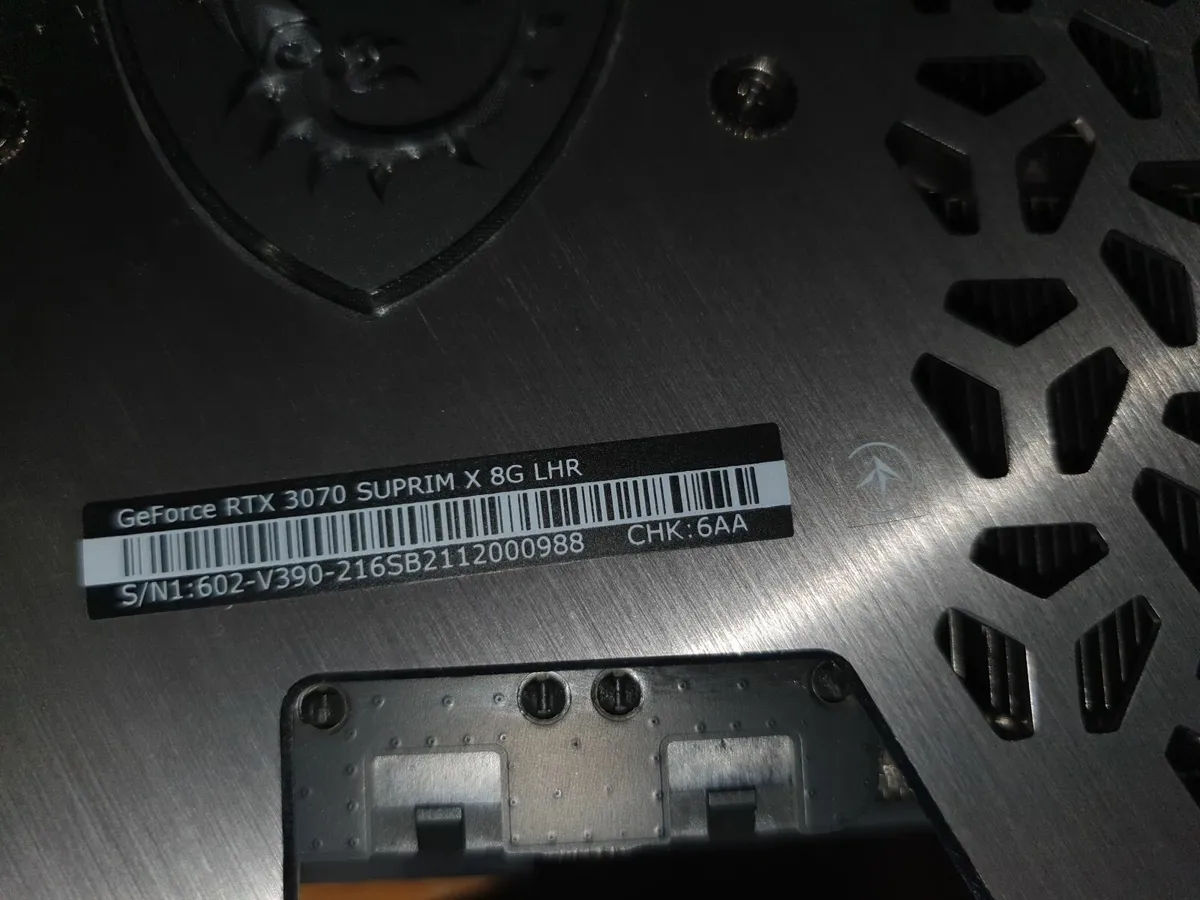 Geforce rtx 3070 Suprim x LHR - Image 4