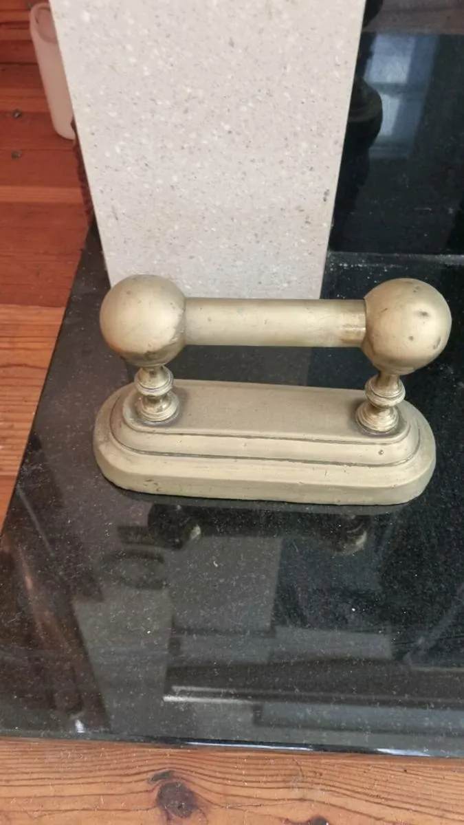 Antique Brass Fire Irons - Image 1