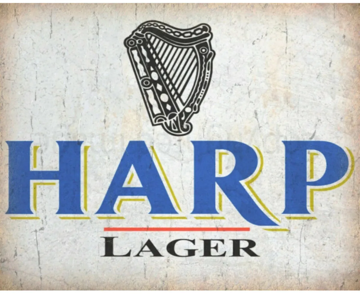 Harp Lager Pub Bar Metal Plaque Wall Sign