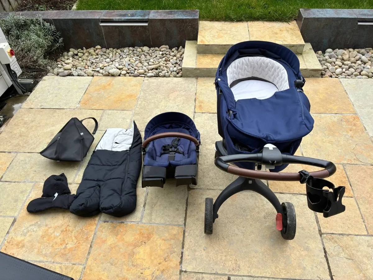 Stokke Xplory Stroller – Navy Blue – Huge Bundle - Image 1