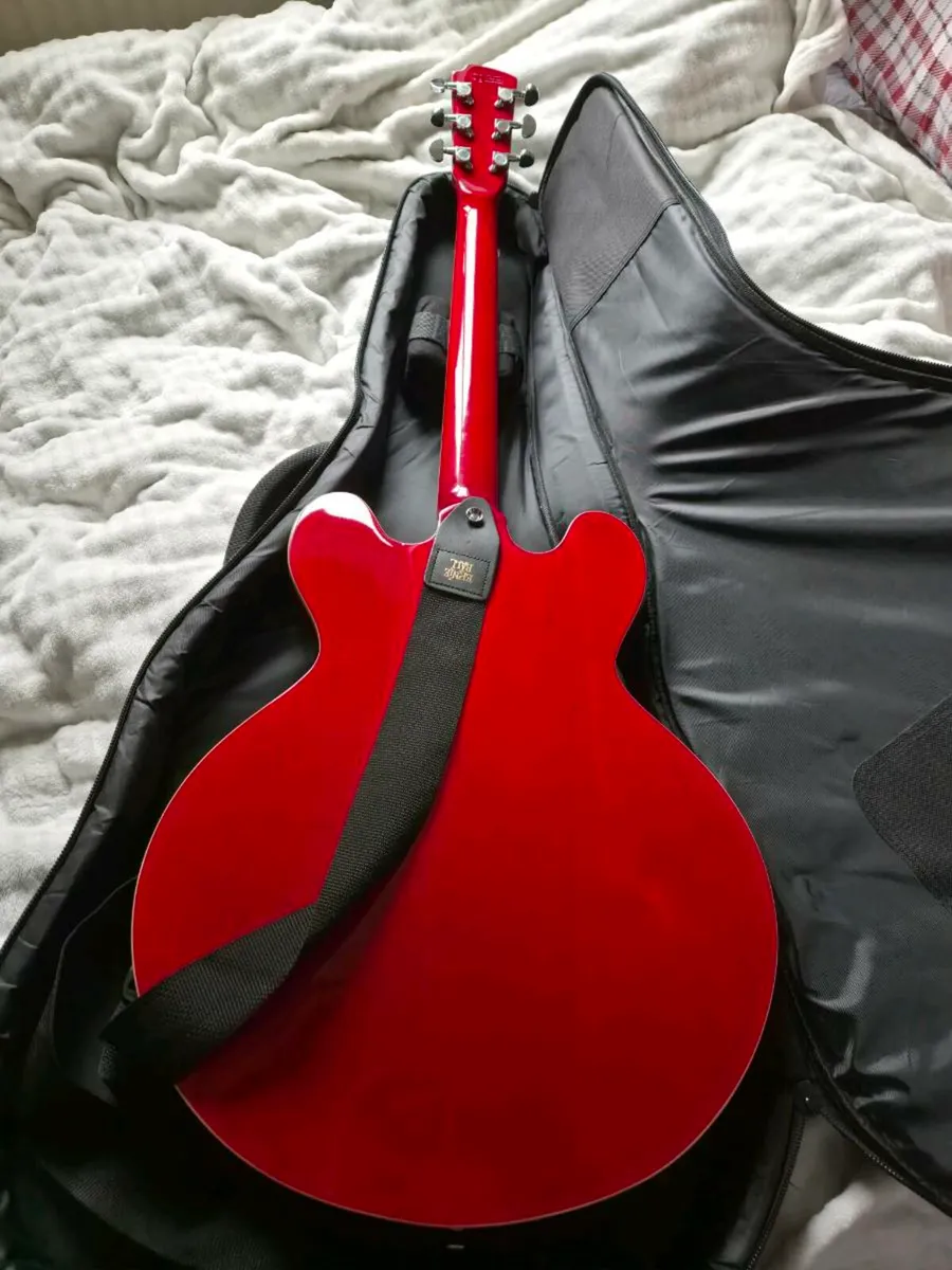 Hartwood cherry red semi-acoustic guitar - Image 2
