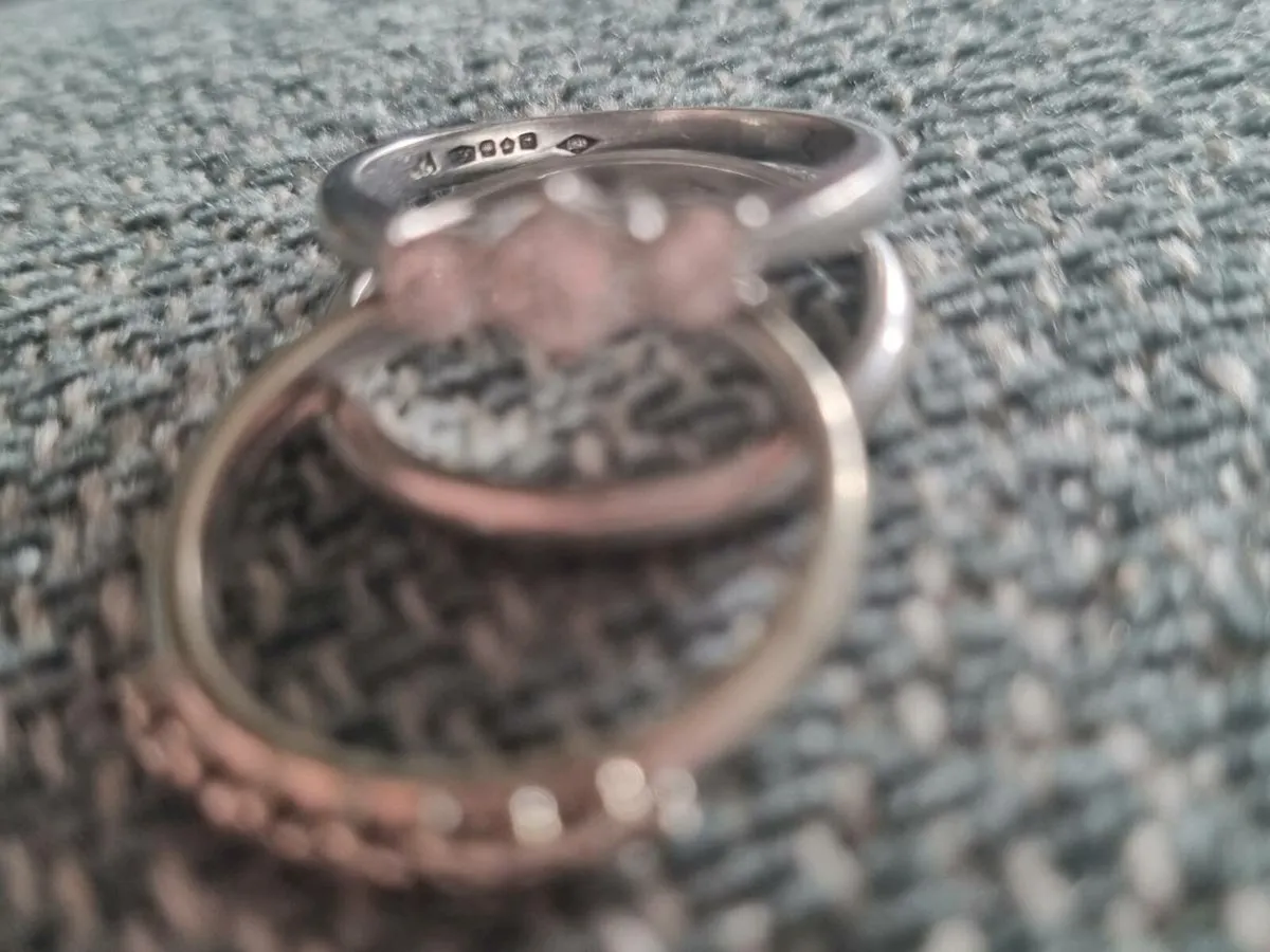 Plat diamond ring, wedd band & WG Eternity - Image 2