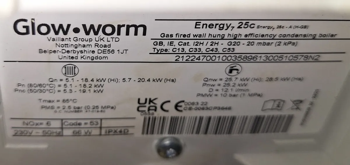 Gas condensing combi boiler - Image 1