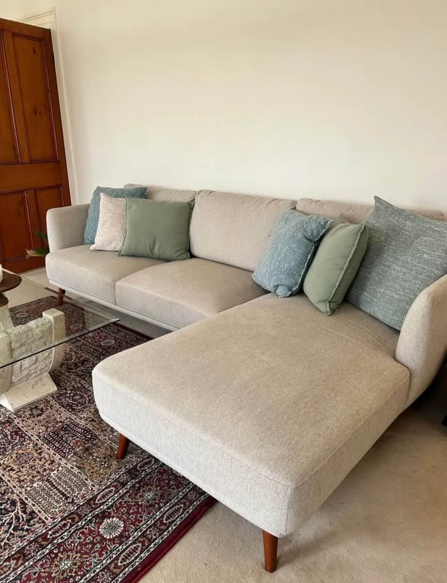 L-Shaped Grey Sofa - 1 Year Old (Perfect Condition - Image 1